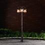 NOMA Outdoor Street Light | Waterproof Outdoor Lamp Post Light with Triple-Head Design for Backyard, Patio, Garden, Walkway or Décor | Oil Rubbed Bronze Light Pole with Clear Glass Panels, 3-Headed
