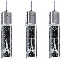 IJ INJUICY K9 Clear Crystal Column Bubble Pendant Light, Eiffel Tower Hanging Lamp for Dining Room, Restaurant, Cafe, Bar, Living Room, 1 Light Decor