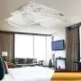 Dyrabrest Modern Crystal Ceiling Light Chandelier Lighting Flush Mount LED 4 Color Changing Fixture Pendant Lamp for Dining Room Living Room