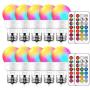 Yangcsl LED Light Bulbs 40W Equivalent, RGB Color Changing Light Bulb with Remote Control, E26 Base, Pack of 10