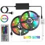 LED Strip Lights 32.8ft, ALSEYE 5050 RGB 300 LEDs Color Changing LED Tape Lights with 44 Keys IR Remote and 12V Power Supply, Flexible Light Strips Kit for Bedroom, Bar, Home Lighting Decoration