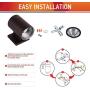 OSTWIN 1-Direction LED Outdoor Cylinder Up or Down Light, 9W (60W Equivalent), 735 Lumen, 3000K Warm Light, Modern Light Fixture for Door Way, Corridor, Waterproof, Bronze, ETL and Energy Star