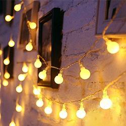 Led Globe String Lights ,Christmas Twinkle Lights 43ft Plug in Fairy Lights 8 Modes Led String Light for Indoor Outdoor Xmas Wedding Party Bedroom Wall Decor with 30v Low VoltageTransformer,Extendable