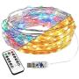 8 Modes String Lights 32.8 FT/10M 100LEDS Fairy String Lights USB Powered Remote Control for Wedding Home Parties Christmas Holiday Decoration(Warm White & Colorful )