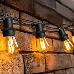 OxyLED LED Outdoor String Lights with 40 Dimmable Vintage Plastic Bulbs, 128 Ft Hanging Bulb String Lights Waterproof, Garden String Lights for Bedroom Patio Yard Wedding Party Christmas, Warm White