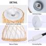 MUZILAN Rattan Hanging Pendant Lighting fixtures, 15.4 x 8.8 x 3.9 in,Dining Room Lighting fixtures Hanging, Weaving Natural Ceiling Hanging Light for Dining Room Living Room