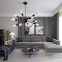LIGHTESS Sputnik Pendant 10 Light Modern Sputnik Chandelier Light Vintage Black Semi Flush Mount Ceiling Light for Kitchen Living Room, E26 Base (Bulb Not Included)