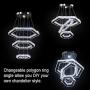 Cainjiazh Crystal Chandeliers 3 Ring Led Modern Ceiling Lighting Fixture Adjustable Stainless Steel Hanging Pendant Light for Bedroom Living Room Dining Room Hallway Bar