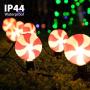 Outdoor Lollipop Christmas Pathway String Lights, 7.16 Feet Wire 10 inched Stake, Clips, Pluggable, Hangable, Waterproof, Connectable Holiday Decor Light for Gutter Roof, 2 Pack,10 Lights, Warm White