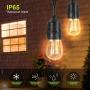 LED Outdoor String Lights - Arbrac 48ft 2PACK Outdoor Patio Cafe Lights, 2w Plastic Bulbs, IP65 Waterproof Outside String Light for Garden Balcony Party