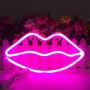 Lip Shape Neon Signs for Wall Decor,USB or Battery Decor LED Signs, LED Lights for Bedroom, Neon Lights for Bar,Christmas,Party,Baby,Kids, Girls Living Room(Pink)