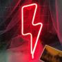 Lightning Neon Signs for Wall Decor,USB or Battery Decor Light,Neon Light for Bedroom,LED Neon Decorative Lights for Christmas,Party,Girls Living Room (Red)