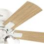 HUNTER 52152 Crestfield Indoor Low Profile Ceiling Fan with LED Light and Pull Chain Control, 42'', Fresh White