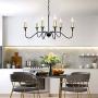 bgLight 6-Light Gold & Black Chandeliers, Farmhouse Candle Chandelier Rustic Island Light Large Ceiling Hanging Pendant Lighting for Dining Room, Kitchen Island, Living Room, Bedroom