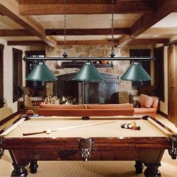 Wellmet Pool Table Light, 59” Hanging Billiard Lights, Adjustable Kitchen Island Lighting Fixture for Billiard Bar Table, Green