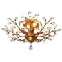 Ganeed Crystal Chandeliers,K9 Crystal LED Ceiling Light,Vintage Light Fixtures Pendant Lighting for Living Room Bedroom Restaurant Porch Chandelier(4-Light,Golden)