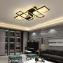 FangYanMei Modern Ceiling lamp,dimmable 108W Modern LED Chandelier Flush Mount,4 Squares Acrylic Ceiling Lamp Fixture for Bedroom Dining Study Room,Black
