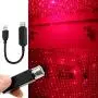 USB Car Full Star Atmosphere Light Starlight Projection Night Light LED Interior Light Star Night Light Modified car Interior Portable Romantic Light Bedroom car Party Ceiling - Plug and Play (red)