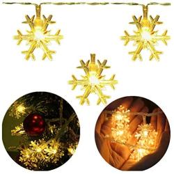 INFILILA Snowflake Led String Lights 33ft/100 LEDs Plug In Indoor & Outdoor Christmas Lights With 8 Changing Model Waterproof Decorative Lights for Bedroom, Patio, Garden, Gate,Yard,Party (Warm White)