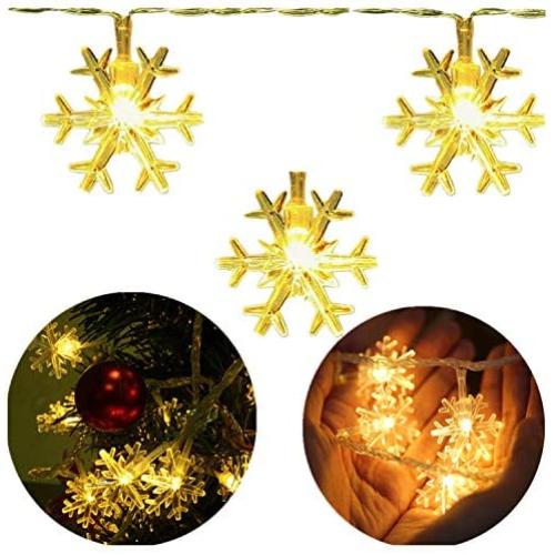 INFILILA Snowflake Led String Lights 33ft/100 LEDs Plug In Indoor & Outdoor Christmas Lights With 8 Changing Model Waterproof Decorative Lights for Bedroom, Patio, Garden, Gate,Yard,Party (Warm White)