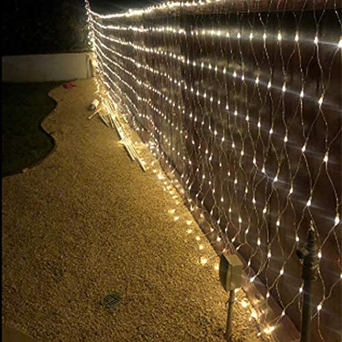 LEYOYO LED Net Lights Outdoor Mesh Lights, 8 Modes 200 Led 6.6ft x 9.8ft Christmas Net Lights for Bedroom, Christmas Trees, Bushes, Wedding, Garden, Outdoor Decorations (Warm White)