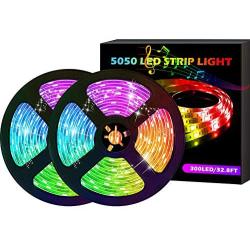 LED Strip Lights, FURANDE Smart 32.8ft RGB Led Light Strips 300 5050 LEDs Waterproof Rope Light with App and Remote Controller Sync to Music, Color Changing LED Strip Lights for Bedroom with Alexa