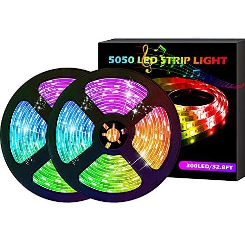 LED Strip Lights, FURANDE Smart 32.8ft RGB Led Light Strips 300 5050 LEDs Waterproof Rope Light with App and Remote Controller Sync to Music, Color Changing LED Strip Lights for Bedroom with Alexa