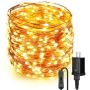 Moobibear LED String Lights 99ft, UL Listed Plug in Fairy Lights, 300 LED Warm White Starry String Light with ON/Off Switch, Waterproof Copper Lights for Bedroom, Patio, Birthday, Wedding, Party