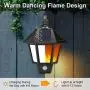 Solar Lights Outdoor, 2 in 1 Sconce Decorative Flickering Flame Wall Lights Dusk to Dawn, Wireless Waterproof Solar Lights Motion Sensor for Outdoor Party, Garden, Patio, Garage, Back/Front Door
