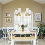 TODOLUZ 6 Lights Farmhouse Dining Room Chandelier Brushed Brass Ceiling Hanging Light Fixture with Opal White Glass Shades for Kitchen Bedroom
