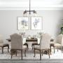 LNC Farmhouse Chandelier, Mason Jar Lights, Medium Dining Room Pendant in Brushed Dark Silver Metal for Kitchen Island