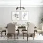 LNC Farmhouse Chandelier, Mason Jar Lights, Medium Dining Room Pendant in Brushed Dark Silver Metal for Kitchen Island