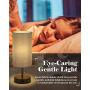 Bedside Table Lamp, ELYONA Nightstand Lamps with 2 USB Charging Ports & Power Outlet, Modern Gray Desk Lamp Ideal for Bedroom Living Room, Office, Kids Room - Set of 2