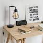 HAITRAL Edison Table Lamp - Industrial Vintage Bedside Nightstand Lamp with Marble Base for Bedroom, Living Room, Guest Room, Office, Black
