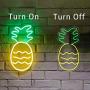 Britrio LED Neon Light Sign, 14”x7” Pineapple Neon Sign Wall Hanging Sign Wall Art for Bar Bedroom Living Room Kid’s Room Party,Home Decor Neon Night Light USB Powered(Yellow)