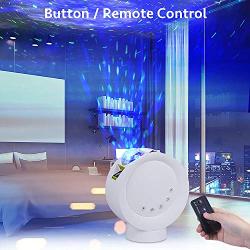 Star Projector Night Light, Winique Nebula Moon Night Light w/Base & Remote Control, 4000mAh Battery Operated LED Galaxy Projector Lamp, 9 Lighting Modes for Bedroom, Party, Home Decor, White