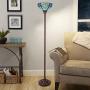 Cotoss Tiffany Style Floor Light, Torchiere Floor Lamp, 70 Inch Tall Tiffany Pole Lamp, Victorian Stained Glass Floor Lamps, Standing Lamp, Leaded Glass Floor Lamp for Living Room