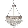 Regina Brushed Nickel Pendant Chandelier 19'' Wide Clear Crystal Baubles 3-Light Fixture for Dining Room House Foyer Kitchen Island Entryway Bedroom Living Room - Vienna Full Spectrum