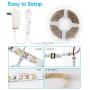 LED Strip Lights Warm White, CT CAPETRONIX 16.4ft 12V LED Night Lights Strip Kit for Bedroom, 3000K 300 LEDs Flexible Tape Lights for Home, Room, Ceiling, TV Back, Display Case, Closet, Shelves, DIY