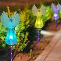 Angel Landscape Path Lights Garden Solar LED Outdoor Christmas Decor Christmas Memorial Angel Light Garden Stake Outdoor In-Ground Lights Outdoor Cemetery Grave Angels Statue Christmas Party Decor