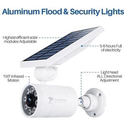 Solar Motion Sensor Light Outdoor Aluminum, 1400-Lumens 9W LED(130W Equi.), 2-Mode Spotlight, Solar Flood Emergency Security Lights for Driveway Patio Path Garden, 100-Week 100% Free Replacement