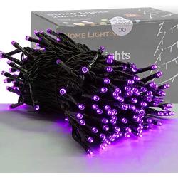 Home Lighting 66ft Christmas Decorative Mini Lights, 200 LED Green Wire Fairy Starry String Lights Plug in, 8 Lighting Modes, for Indoor Outdoor Xmas Tree Wedding Party Decoration (Purple)