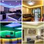 Arioskood Led Strip Lights 16.4ft RGB Led Room Lights, 5050 Led Tape Lights, 12V Power Supply Color Changing, Power Supply Led Lights for Bedroom Home Kitchen Decoration