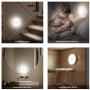 3-Pack Motion Sensor Light Indoor，Rechargeable Battery Powered Led Night Lights with USB Cable, Stick On Light with 3M Adhesive for Under Cupboard,Cabinet,Toilet,Stairs,Wardrobe,Kitchen(White)