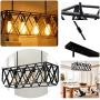 PIHAPPY Kitchen Island Light Fixture Farmhouse Hanging Ceiling Pendant Light, Industrial Metal Pendant Lighting, Adjustable Steel Retro Vintage Frame for Table Dining Room Without BLUBS (4-Light)