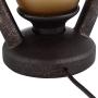 Horace Rustic Farmhouse Table Lamps Set of 2 with Nightlight Miner Lantern Brown Oatmeal Tapered Drum Shade for Living Room Bedroom Bedside Nightstand Office Family - Franklin Iron Works