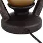 Horace Rustic Farmhouse Table Lamps Set of 2 with Nightlight Miner Lantern Brown Oatmeal Tapered Drum Shade for Living Room Bedroom Bedside Nightstand Office Family - Franklin Iron Works