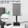 Table Lamp, 3-Way Dimmable Bedside Lamp with USB Ports and Outlets, Nightstand Lamps for bedrooms, Lamp with Clock, Grey Shade.Table Lamps for Bedrooms Guest Room Living Room. 9W LED Bulb Included