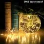 Solar String Lights, Sunlitec 100 LEDs Starry String Lights, Copper Wire Solar Lights Ambiance Lighting for Outdoor, Gardens, Homes, Dancing, Christmas Party 2 Pack