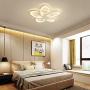 LAKIQ Modern Dimmable LED Flush Mount Ceiling Light Fixture Flower-Shaped Acrylic LED Close to Ceiling Chandelier Lighting with Remote for Living Room Bedroom Dining Room(5 Lights, Stepless Dimming)